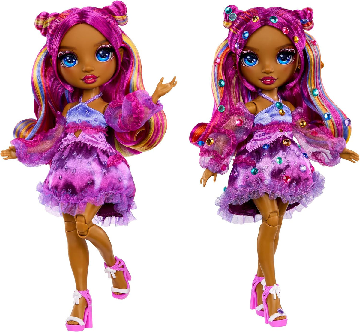 Rainbow High Be Dazzling Fashion Dolls- Noemie Violette (Purple) con Bedazzler Tool y Sparkle Gems