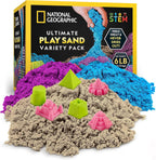 National Geographic Moon Sand - Juego sensorial de 6 libras con moldes de