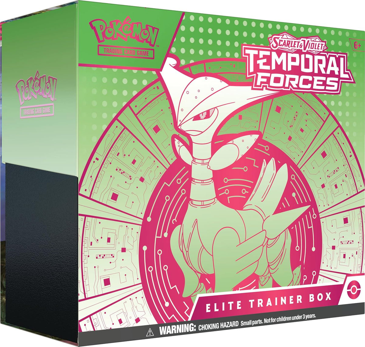 Pokemon TCG: Escarlata y Violeta: Fuerzas Temporales: Elite Trainer Box: Hojas de Hierro