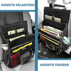 Elantrip Organizador de asiento delantero de automóvil, almacenamiento de asiento trasero con correas ajustables, organizadores de asiento de camión para entrega, archivo de oficina, asiento de