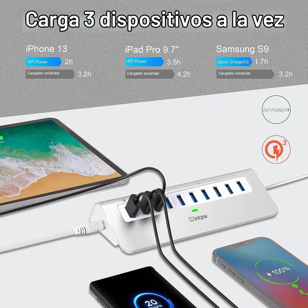 intpw, YH6S, hub USB, alimentado