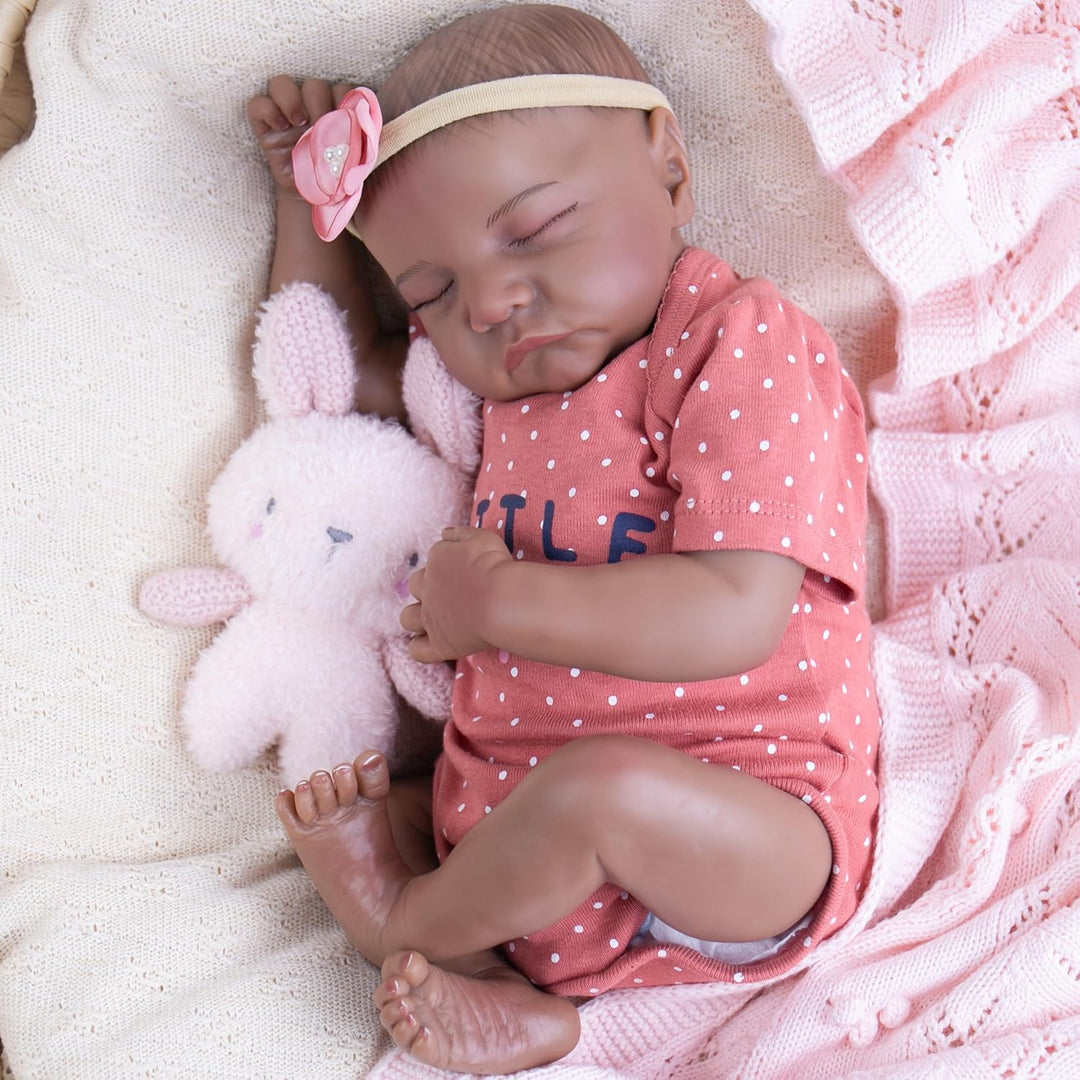 Milidool Muñeca Reborn Baby Girl de 18 pulgadas, realista, afroamer...