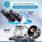 AmScope B120C Siedentopf microscopio binocular compuesto, aumento de 40X-2000X, iluminación LED, condensador Abbe, plataforma mecánica de doble capa.