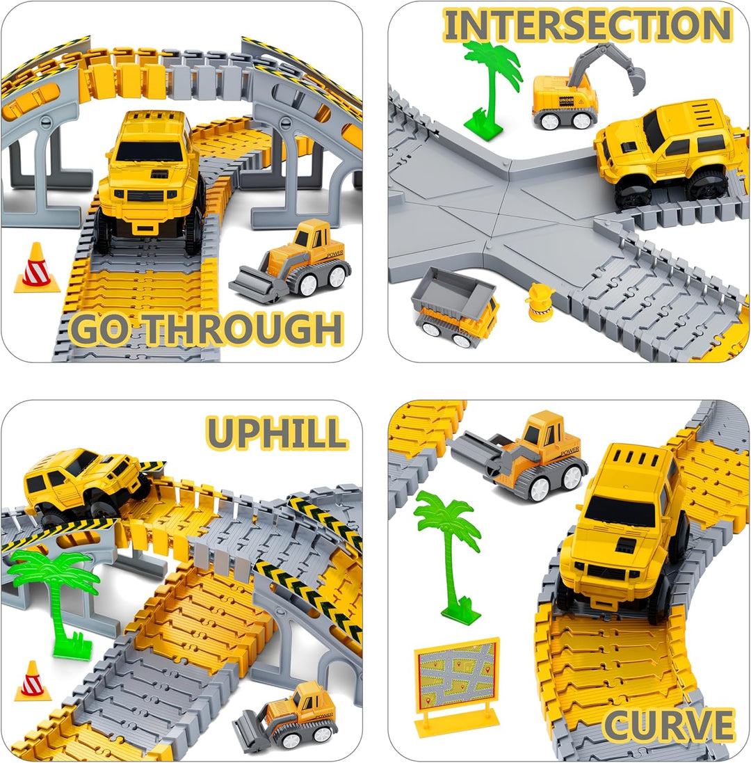 Juguetes para niños 253 piezas Pista de carreras de construcción pa...