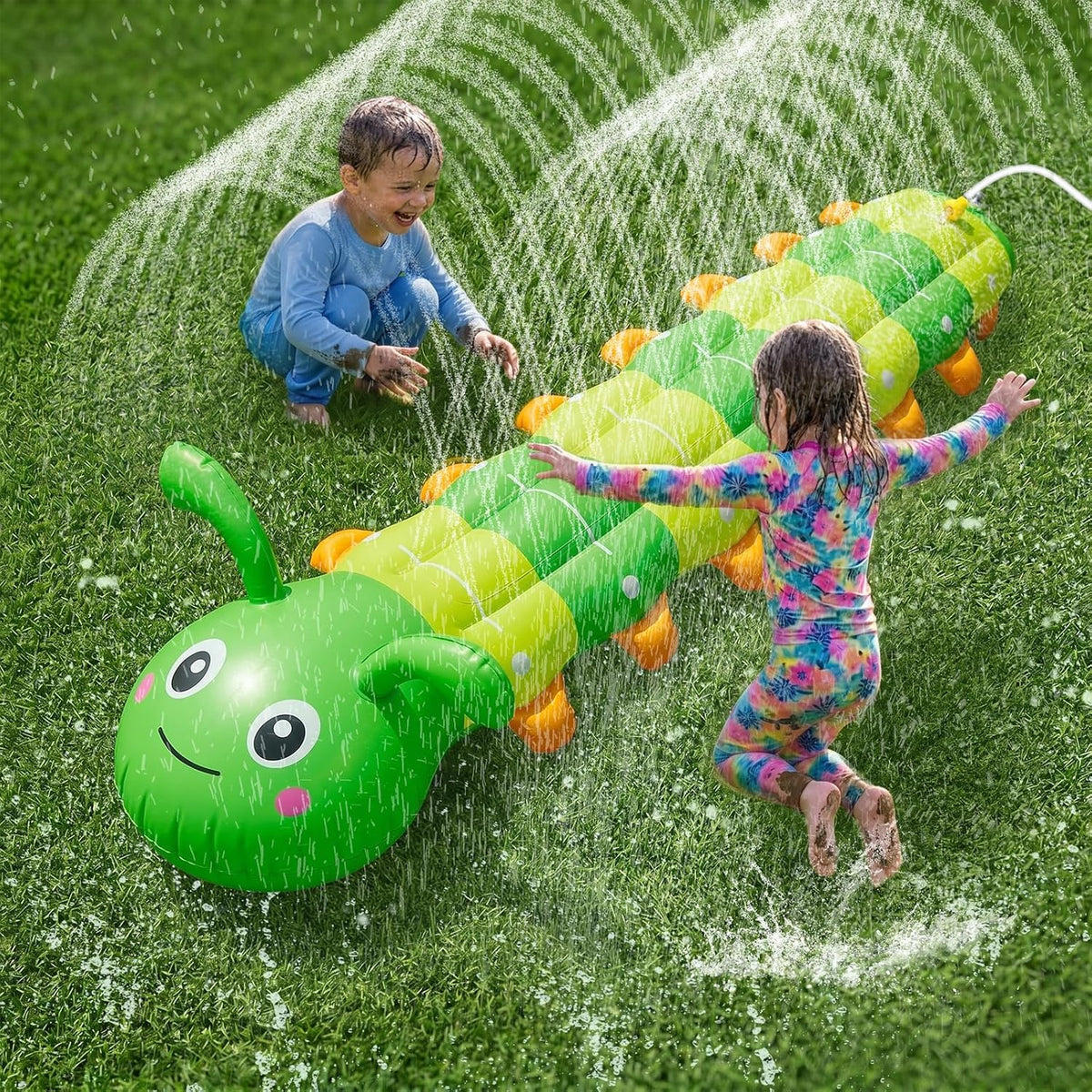 Aspersor de agua para niños, aspersor inflable grande de oruga