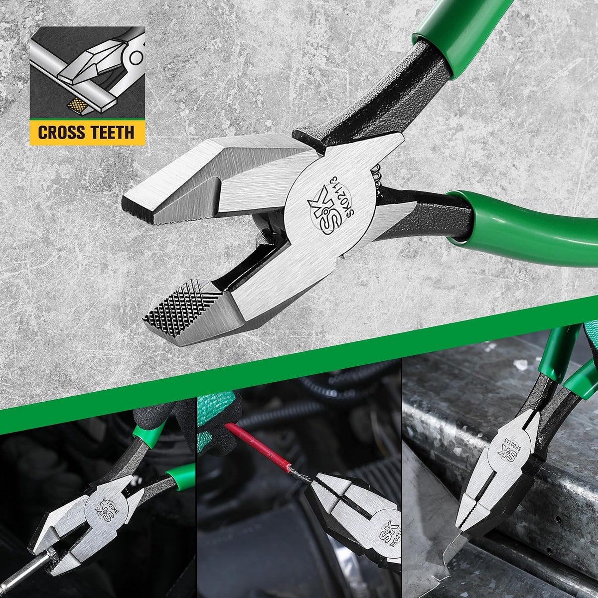 Set de 2 Pinzas SK, Pinzas de Construcción de 9" y Pinza Diagonal Angulada