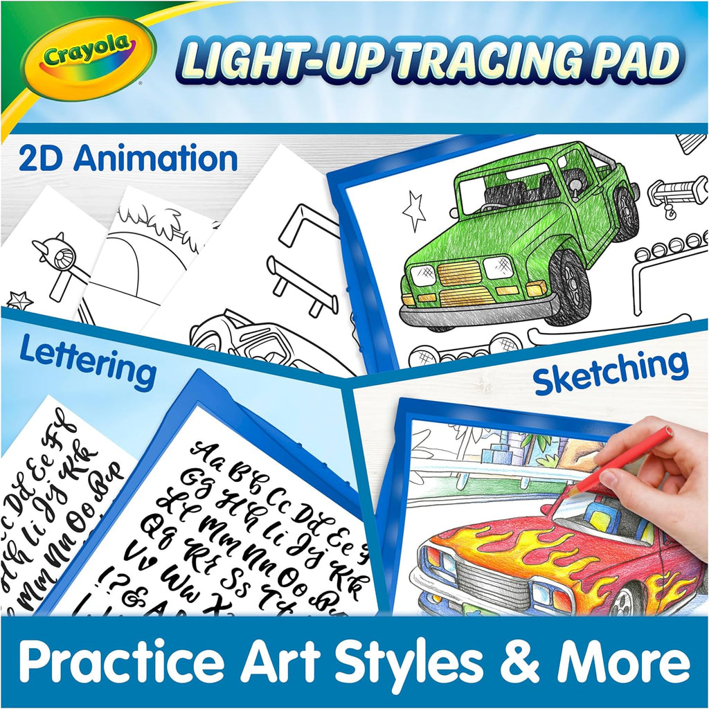 Crayola Almohadilla de trazado iluminada: proyector de dibujo y trazado azul, para niños, mesa de caja de luz para bocetos, juguetes para niños, regalo para niñas y niños, a partir de 6 años