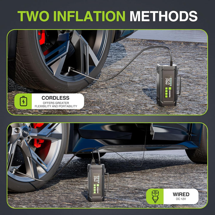 WORKPRO Inflador de neumáticos compresor de aire portátil, bomba de...