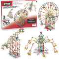 K'Nex Set para construir de parque de atracción 3 en 1 con motor, 744 piezas