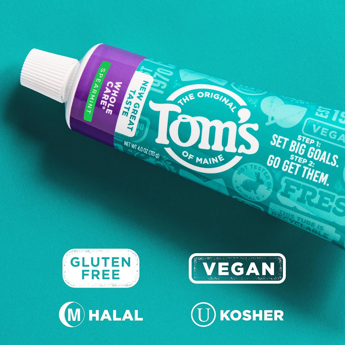Tom's of Maine Whole Care Pasta de dientes natural con flúor, m...