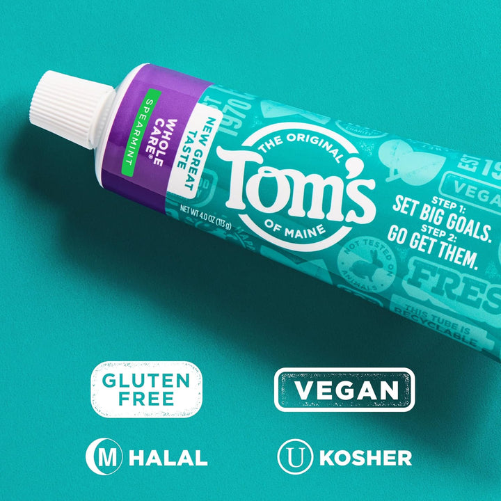 Tom's of Maine Whole Care Pasta de dientes natural con flúor, m...