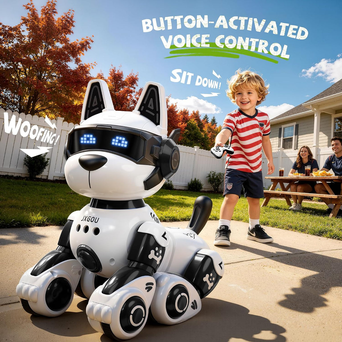 Robot inteligente perro, robot de control remoto de 2.4 GHz, juguetes para