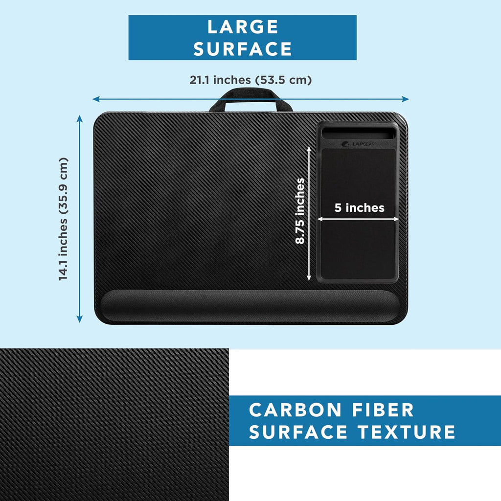 LAPGEAR Home Office Pro Lap Desk - negro Carbon, Fits 15.6” Laptops