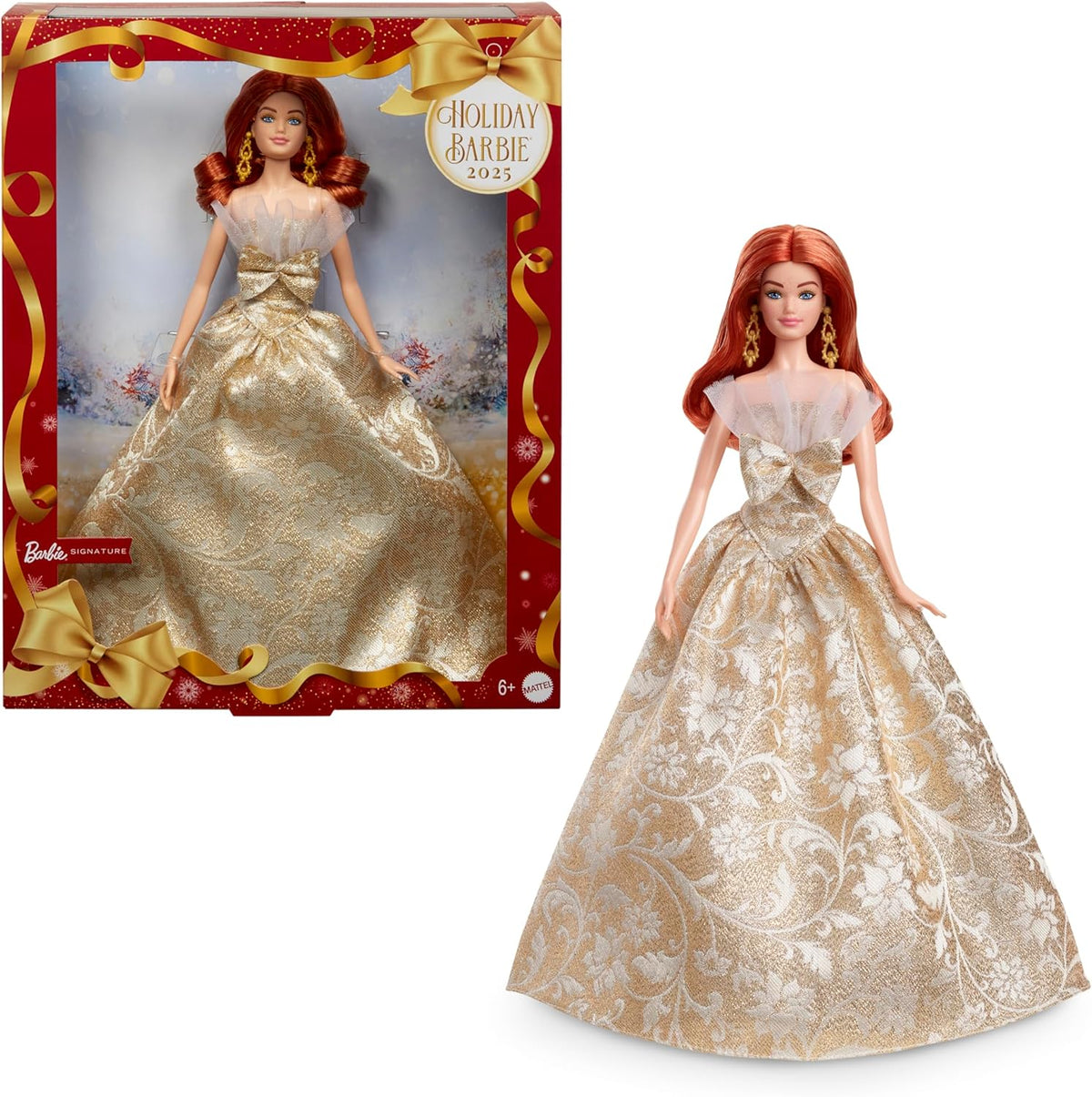 Muñeca de juego Barbie Holiday Barbie de cabello rojo