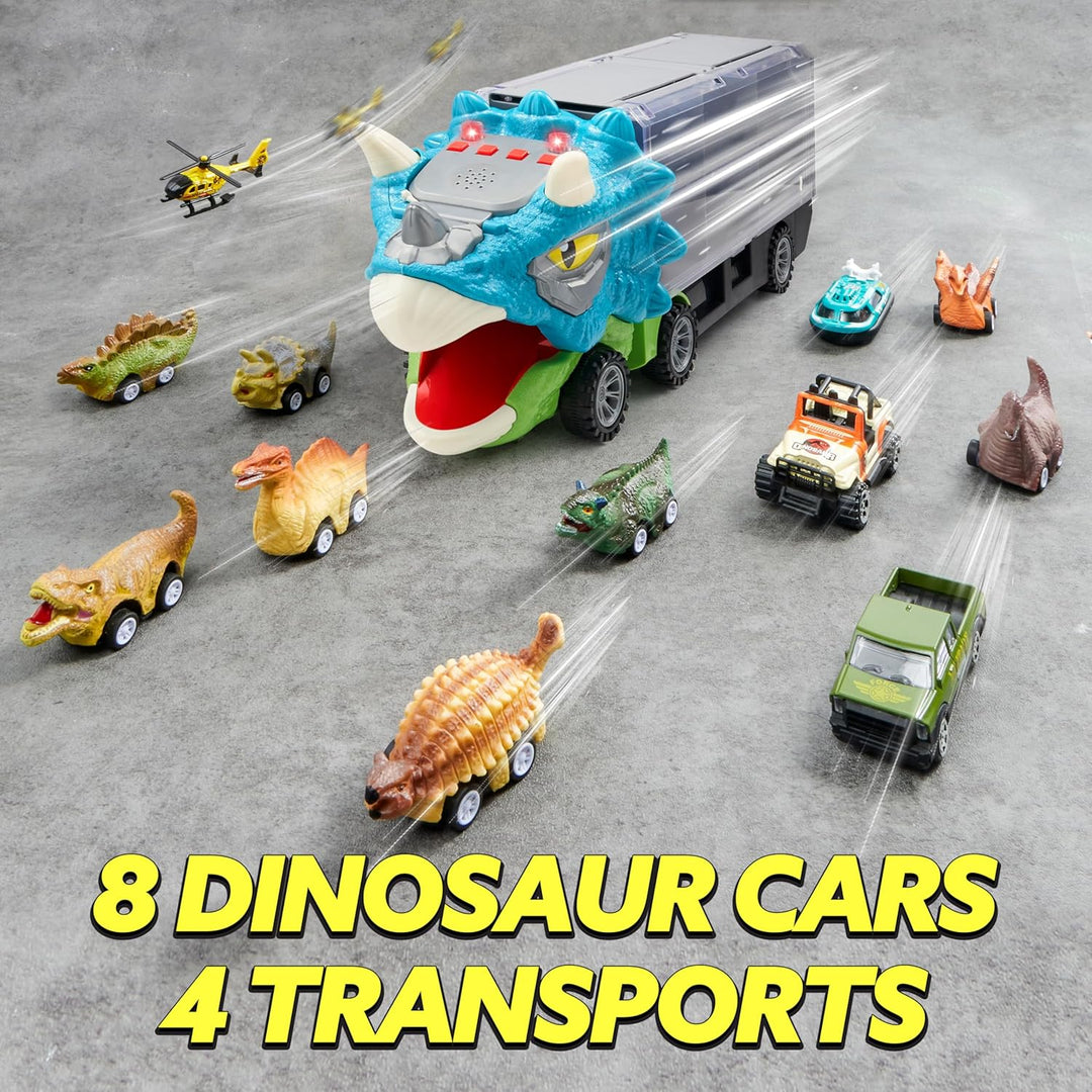 JOYIN Juguetes de Dinosaurio 13 en 1 para Niños de 3-5, Camión de D...