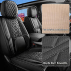 Funda de asiento de automóvil ajuste personalizado para Dodge Ram 1500 2500 3500 2002-2026, juego de fundas de asiento de piel sintética compatible con cojines de cabina regular Crew Quad de camioneta (negro, juego completo, parte trasera curvada)