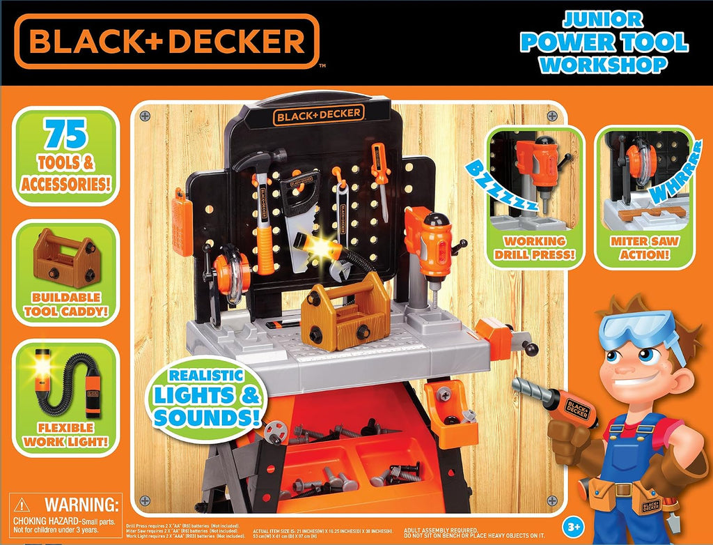 negro y Decker Junior Taller herramientas batería (caja cerrada) [Amazon Exclusivo].