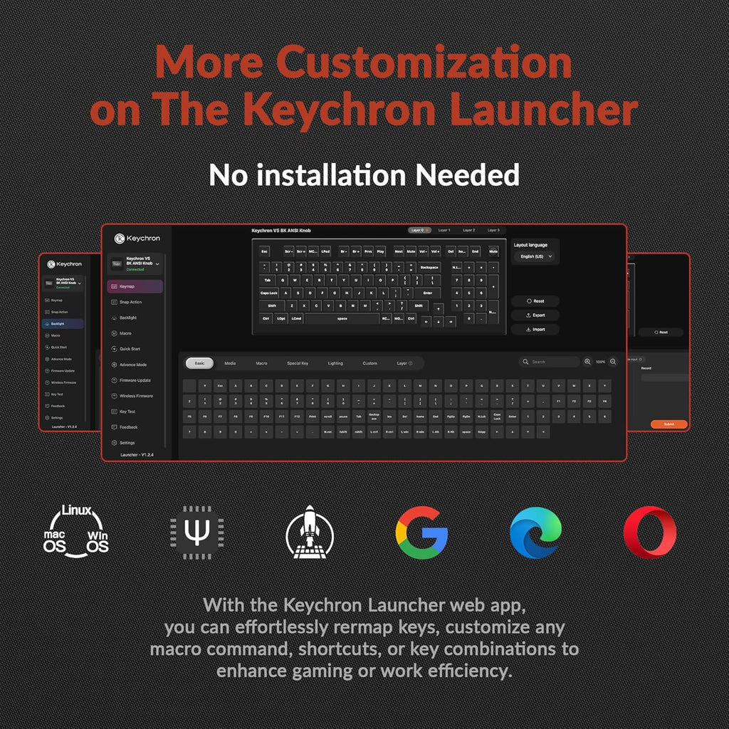 Keychron V5 8K 96% teclado mecánico con cable, frecuencia de sondeo de 8000 Hz QMK teclado programable intercambiable en caliente con Numpad y perilla, retroiluminación RGB, ergonómico para Mac