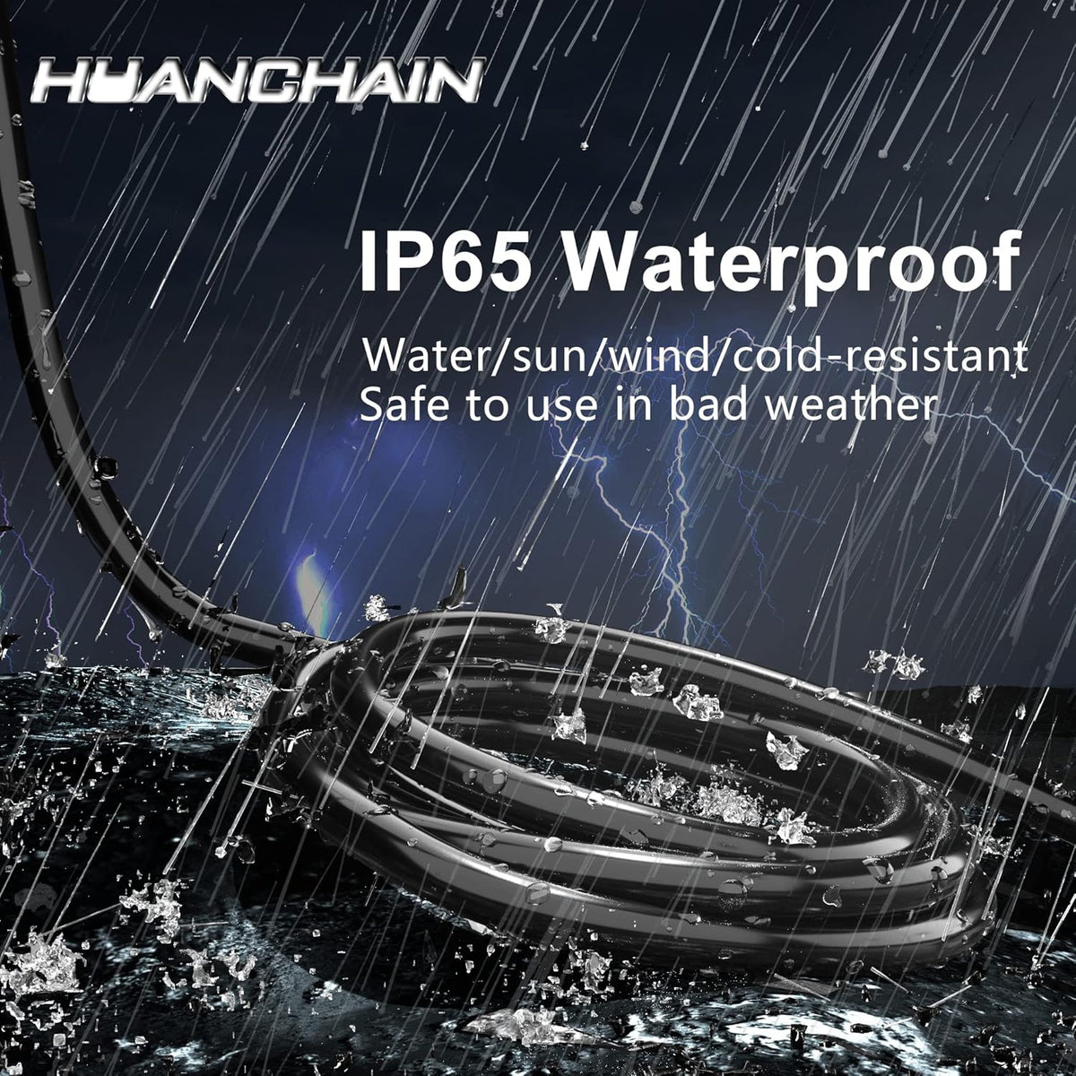 HUANCHAIN Cable de extensión negro de 50 pies, calibre 16, cable eléctrico