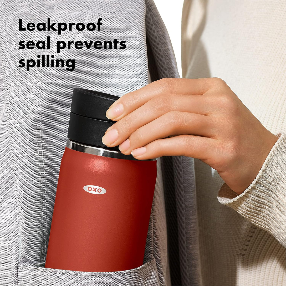 OXO Good Grips - Taza de café de viaje de 16 onzas con tapa SimplyClean