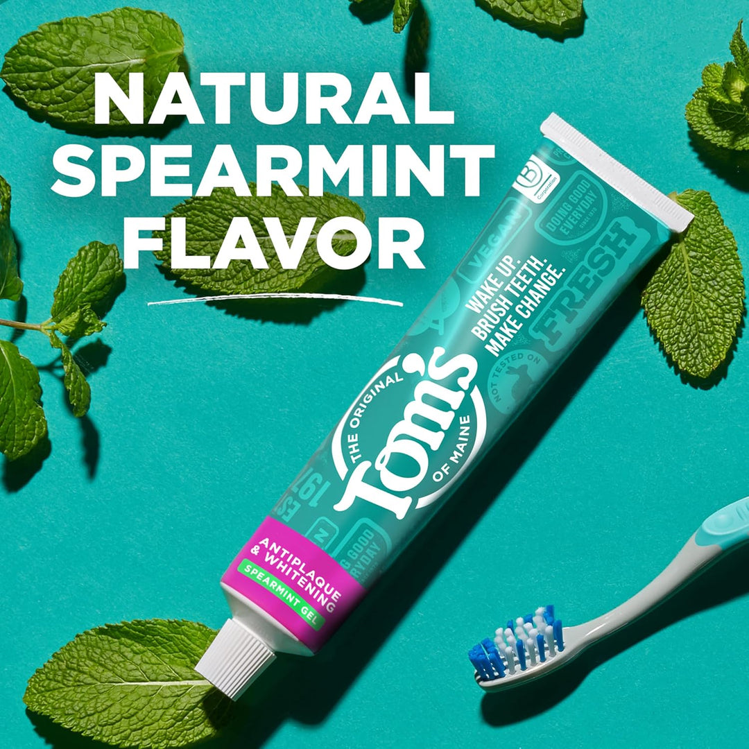 Tom's of Maine Pasta dental en gel natural, antiplaca y blanque...