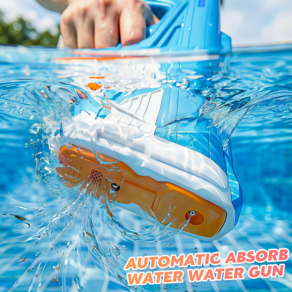 Pistola de agua eléctrica para adultos y niños, puerto de carga USB-C, pistola de chorro potente automática, ráfagas de disparo de alta potencia, pistola de agua automática de largo alcance