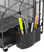 Simple Houseware Organizador de escritorio de 3 niveles con cajón