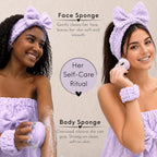 Juego de ducha eléctrica: accesorios de baño de lujo para mujeres y niñas, incluye toalla para el cuerpo y el cabello, muñequeras, diadema, esponja facial y más, potencia tu rutina (fresco