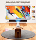 Miroir Mini proyector, proyector HD para el hogar con altavoz integrado, enfoque automático, corrección Keystone, portátil para películas al aire libre, compatible con smartphone, TV Stick, laptop