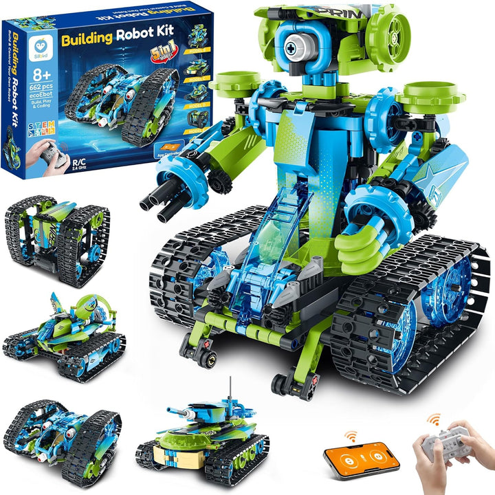 Sillbird Kit de construcción de automóvil robot con control remoto,...