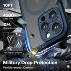 ImpactStrong Protector magnético diseñado para funda iPhone 15 Pro [protección de cámara] [prueba de caídas de grado militar] [compatible con MagSafe] Funda delgada translúcida mate para teléfono (6.1