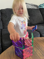 CreateOn Crayola Azulejos magnéticos, juego de construcción para niños, juguetes magnéticos para niños, juguetes de viaje, bloques de juguetes sensoriales para el aula, herramientas STEM y Montessori
