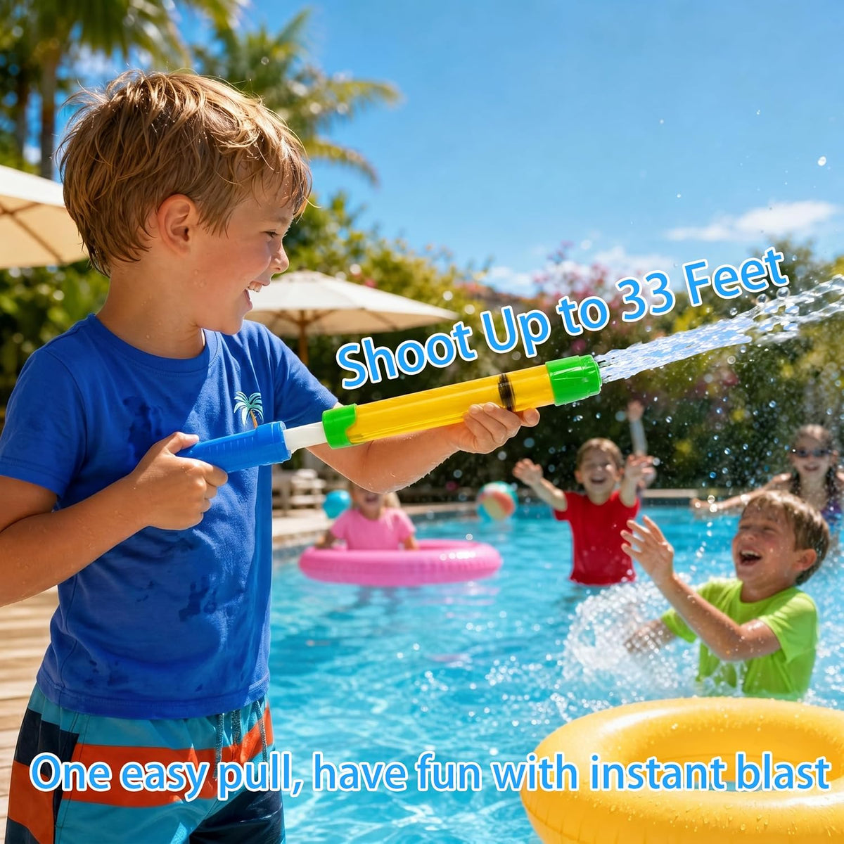 Pistola de agua para niños y adultos: paquete de 36 chorros de agua a granel para fiestas de piscina al aire libre, patio trasero, playa de verano, juguete de disparo de agua de 12.6 pulgadas