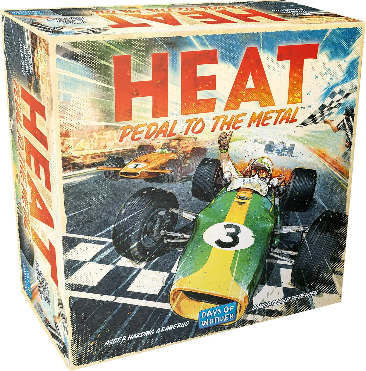 Asmodee HEAT: Pedal to the Metal - Juego de mesa intenso de carreras de autos y estrategia, divertido juego familiar para niños y adultos, a partir de 10 a 4 jugadores, 60 minutos de tiempo de juego