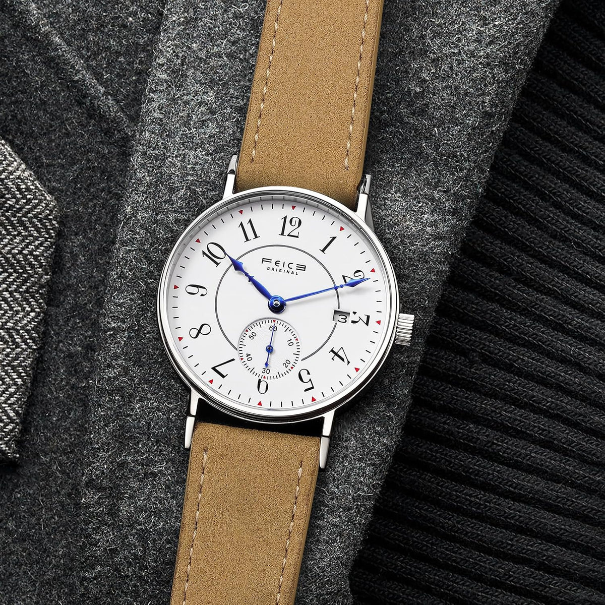 FEICE Relojes para hombre de diseño Bauhaus, reloj automático, resistente al agua, zafiro analógico mecánico para hombres, mujeres y unisex -FM201