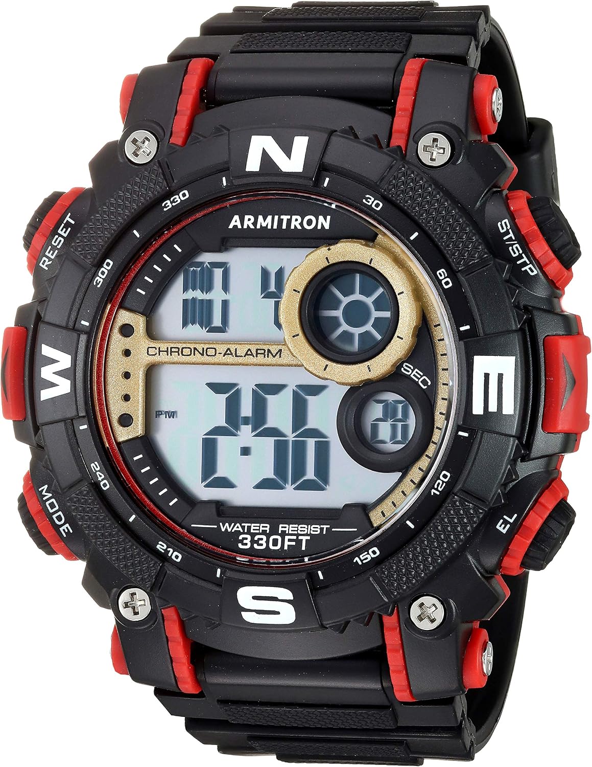 Reloj deportivo Armitron Sport con cronógrafo digital para hombre, correa de resina, 40/8284