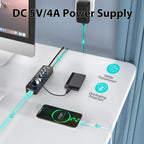 vantisan, BYX2-0504000-1, hub USB 3.0 de 7 puertos, alimentado, con puerto de carga inteligente, adaptador 5V/4A