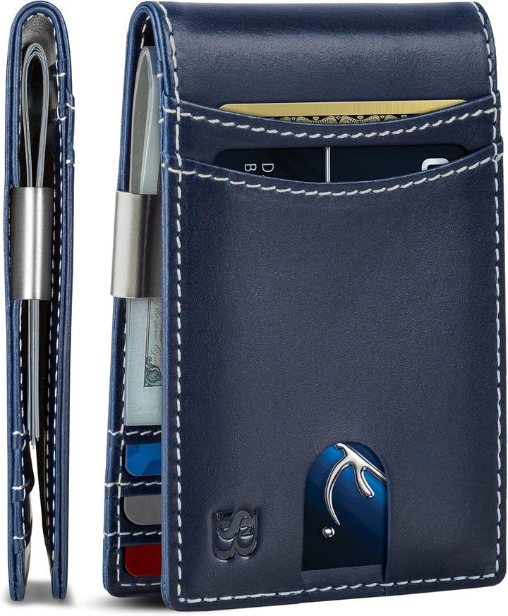 SERMAN BRANDS Billetera con clip de dinero para hombre. Carteras de...