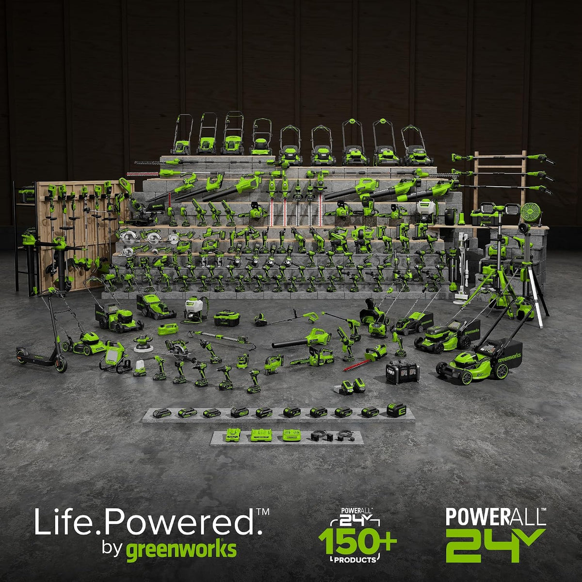 Greenworks Inflador de neumáticos inalámbrico de 24 V, compresor de...
