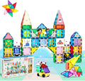 PicassoTiles Bloque de construcción magnético mega juego de 350 piezas de bloques de construcción de azulejos magnéticos con base de automóvil, figuras de personajes, marcadores, pizarra blanca, libro de ideas de más de 110 páginas incluido para