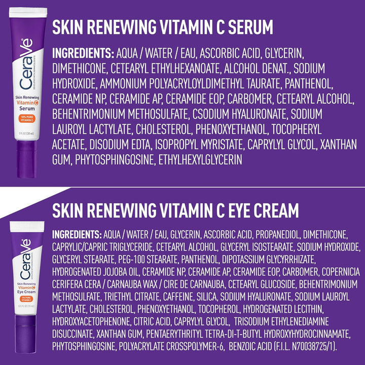 CeraVe Set de suero de vitamina C y crema de ojos con vitamina C pa...