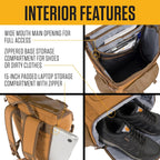 Carhartt Mochila unisex de 35L de nailon para jornada laboral, resistente al agua, con bolsillo acolchado para portátil de 15 pulgadas, Asfalto, Tamaño único