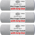 Paquete de 3 toallas de esterilla de yoga con punto de agarre, toalla de yoga caliente antideslizante para esterilla de yoga antideslizante, absorbente del sudor, toalla de yoga antideslizante
