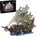 TYCOLE MOC - Juego de construcción de barco pirata con luces, barco de juguete modelo holandés volador, juego de bloques de construcción de barco fantasma, ideal para adultos y adolescentes como regalo de cumpleaños o fiesta (2159 piezas)