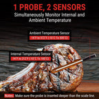 ThermoPro TempSpike - Termómetro inalámbrico digital para carne de 500 pies, termómetro de carne Bluetooth inalámbrico para res, cordero, pollo, pavo, accesorios para ahumador para asador, Sous Vide