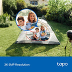 Tapo 3K 5MP Cámara de seguridad Pan\/Tilt para interiores\/exterior...