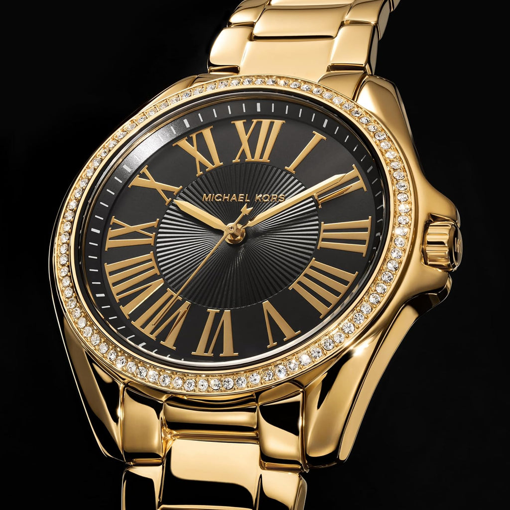 Reloj para mujer Michael Kors Kaycie, pulsera de acero inoxidable y pavé de cristales para mujer