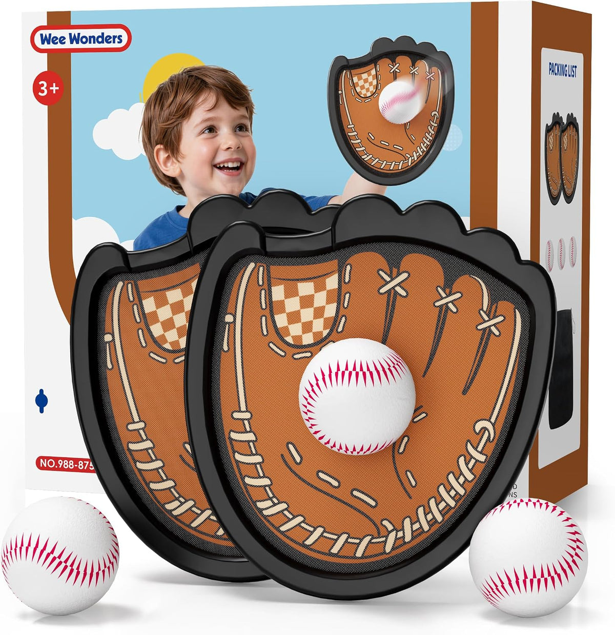 Juego de pelotas Toss and Catch, guante de béisbol para niños