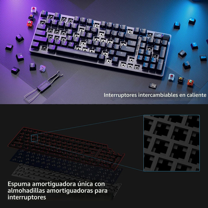 Teclado mecánico para juegos inalámbrico ASUS ROG Strix Scope II 96...