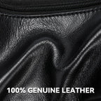 Riñonera de cuero negro para hombres y mujeres, bolsa de cintura de cuero genuino, bolsa de cinturón cruzada con correa ajustable para caminar, senderismo, ciclismo, Moda